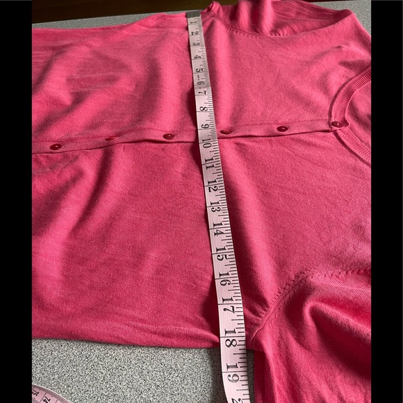 August Silk Pink Cardigan Silk Blend Sweater Size Large - Picture 8 of 10